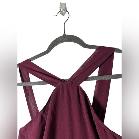 Lulus Burgundy Cross Strap Fit & Flare Dress Size Small NWT - Picture 4 of 9